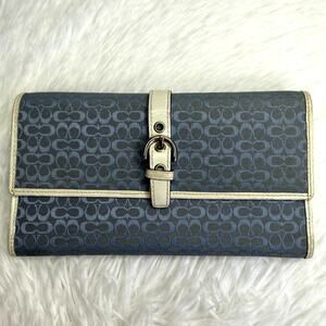 Vintage COACH y2k Blue Soho Signature Wallet